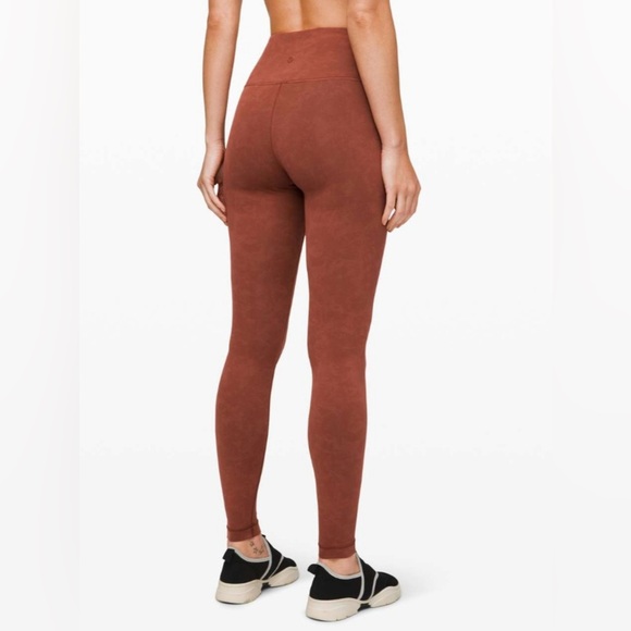Lululemon sz 4 Always On High-Rise Tight 28" Sky Wash Print Rustic Clay like new - Picture 9 of 14